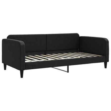 Lit de repos noir 100x200 cm tissu