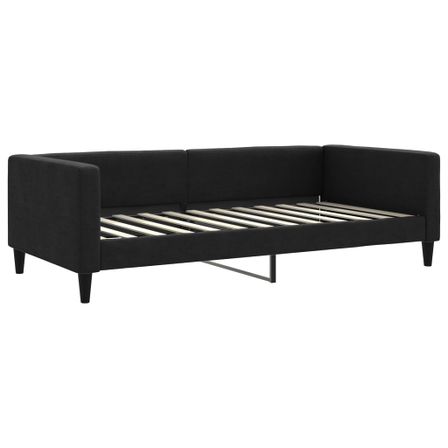 Lit de repos noir 100x200 cm tissu