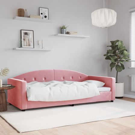 Lit de repos rose 90x200 cm velours