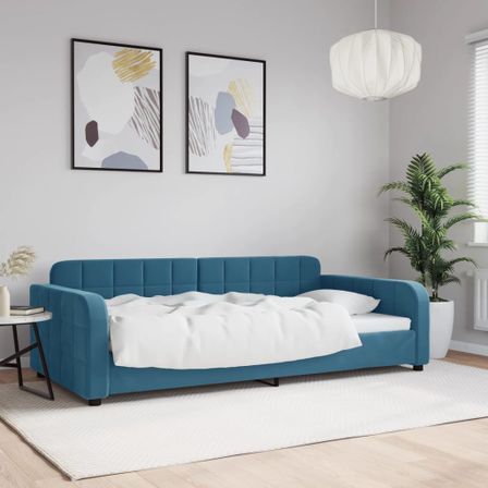Lit de repos sans matelas bleu 100x200 cm velours