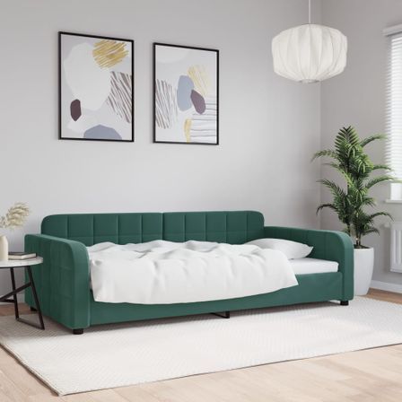 Lit de repos sans matelas vert foncé 100x200 cm velours