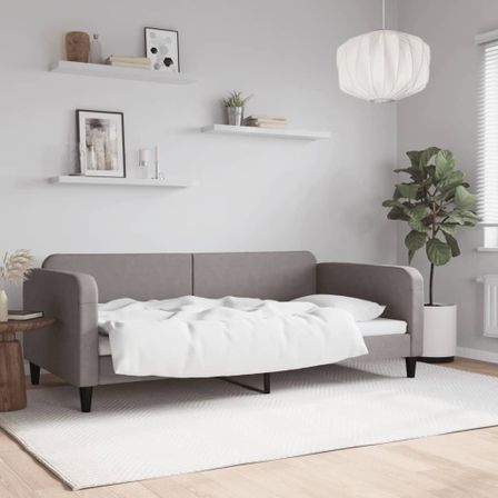 Lit de repos taupe 100x200 cm tissu