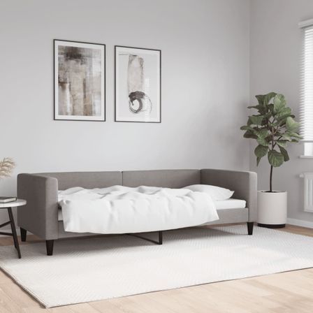 Lit de repos taupe 80x200 cm tissu