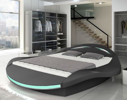 Lit design noir avec coffre de rangement et let Socoop 160