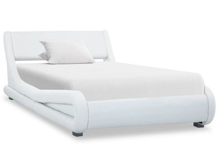 Lit design similicuir blanc Vagus 90x200 cm