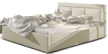 Lit double avec sommier Berlino - Simili cuir rembourré