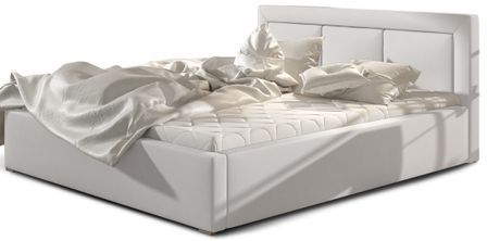 Lit double avec sommier Berlino - Simili cuir rembourré