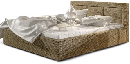 Lit double avec sommier Berlino - Tissu rembourré