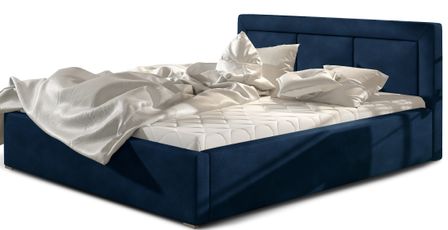 Lit double avec sommier Berlino - Velours rembourré