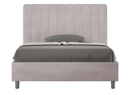 Lit double matelassé aux lignes verticales microfibre Nora