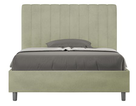 Lit double matelassé aux lignes verticales microfibre Nora