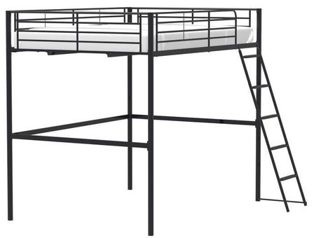 Lit double mezzanine en métal noir Optak 140x190 cm