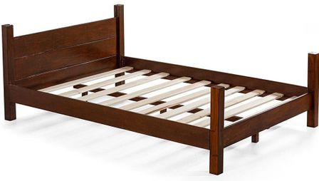 Lit en bois massif foncé vernis mat Balina - 7 tailles