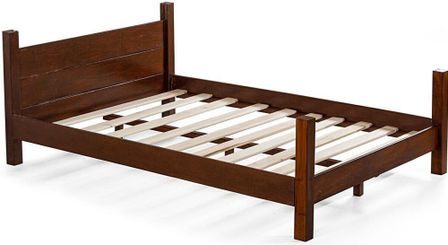 Lit en bois massif foncé vernis mat Balina - 7 tailles