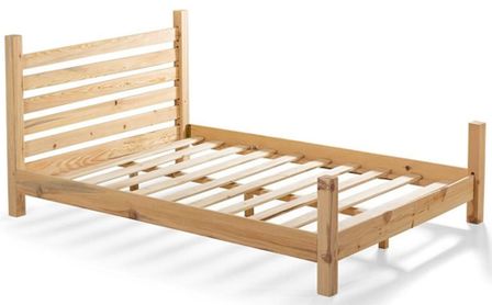 Lit en bois massif marron clair vernis mat Orlanda - 7 tailles