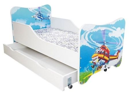 Lit enfant à tiroir hélicoptère 80x160