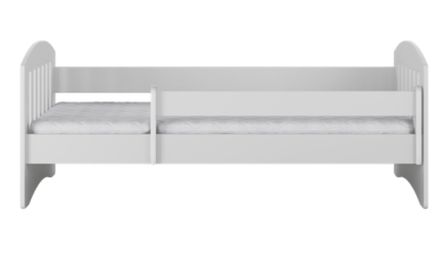 Lit enfant avec barrière de sécurité amovible blanc Klaky