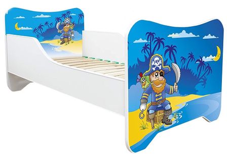 Lit enfant avec sommier et matelas Pirate 70x140 cm