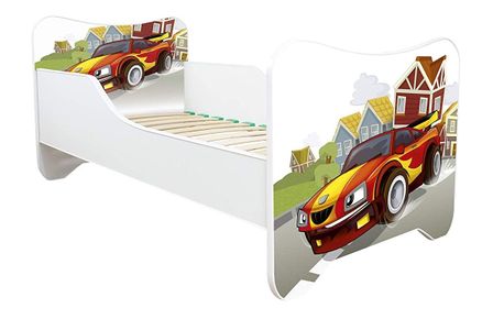 Lit enfant avec sommier et matelas Racing car 70x140 cm