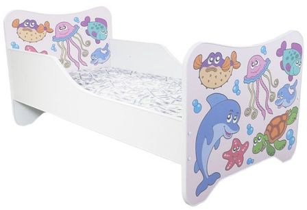 Lit enfant avec sommier et matelas un monde joyeux océan 80x160