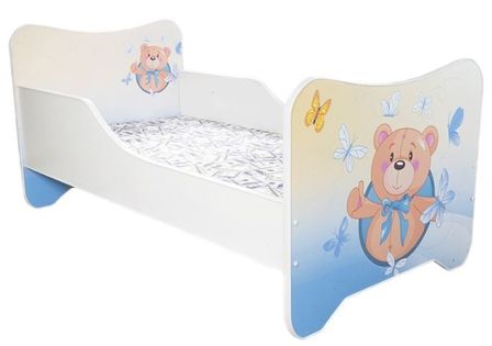 Lit enfant avec sommier et matelas un monde joyeux ourson teddy 80x160