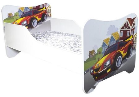 Lit enfant avec sommier et matelas un monde joyeux racing car 80x160