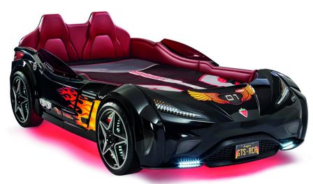 Lit enfant de voiture noir de sport GTE 90x190 cm