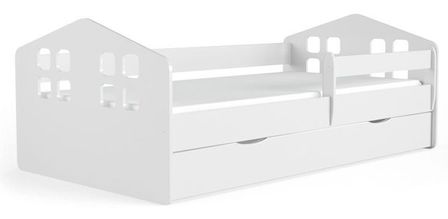 Lit enfant en forme de maison blanche Beno