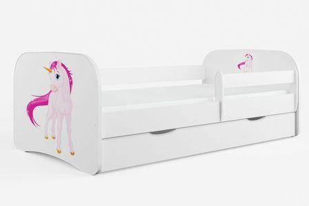 Lit enfant Licorne avec sommiers et barrière de sécurité amovible Drimy