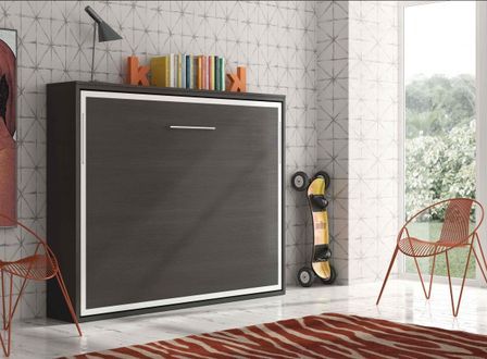 Lit escamotable horizontal 160x200 cm chocolat Valok