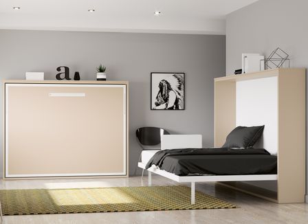 Lit escamotable horizontal 90x190 cm Paula cadre métallique - Haut de gamme