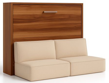 Lit escamotable horizontal avec banquette & coffres LOGIA