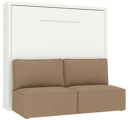 Lit escamotable horizontal avec banquette & coffres LOGIA
