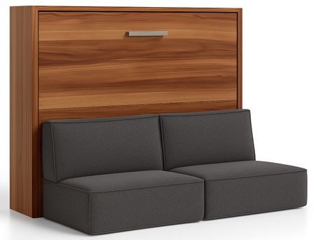 Lit escamotable horizontal avec banquette & coffres LOGIA