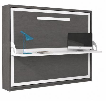 Lit escamotable horizontal avec bureau ANGELINA - Ouverture automatique assistée