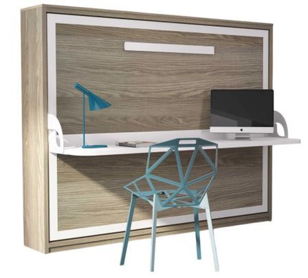 Lit escamotable horizontal avec bureau ANGELINA - Ouverture automatique assistée