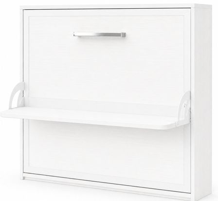 Lit escamotable horizontal avec bureau BONA - Ouverture automatique assistée - Haut de gamme renforcé – Spécial location meublée