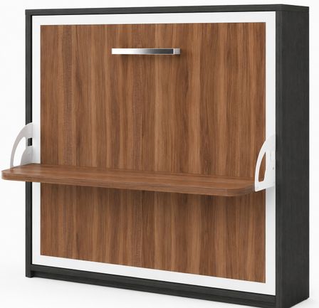 Lit escamotable horizontal avec bureau BONA - Ouverture automatique assistée - Version renforcée