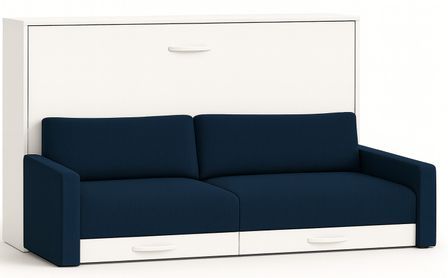 Lit escamotable horizontal avec canapé et rangement VETAL