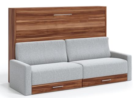 Lit escamotable horizontal avec canapé et rangement VETAL