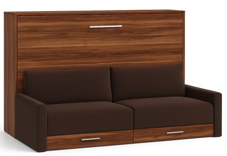 Lit escamotable horizontal avec canapé et rangement VETAL