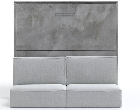 Lit escamotable horizontal avec canapé etagere et bureau Prolok 140x200