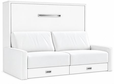 Lit escamotable horizontal avec canapé & rangements VETAL – Sommier inclus & ouverture assistée