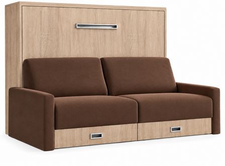 Lit escamotable horizontal avec canapé & rangements VETAL – Sommier inclus & ouverture assistée