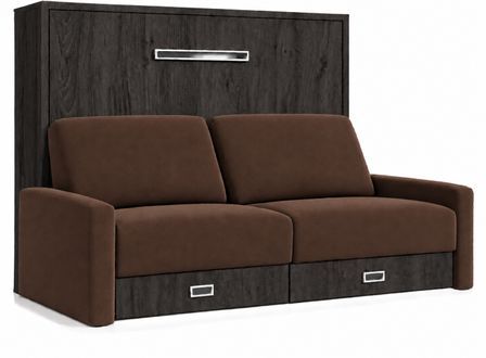 Lit escamotable horizontal avec canapé & rangements VETAL – Sommier inclus & ouverture assistée