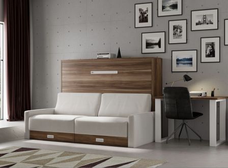 Lit escamotable horizontal avec canapé Vetal 120x200