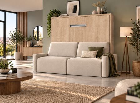 Lit escamotable horizontal avec canapé VETAL Premium – Conception renforcée – Haut de gamme