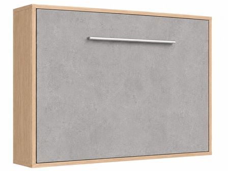 Lit escamotable horizontal avec étagères intérieures BIBLO 89 cm
