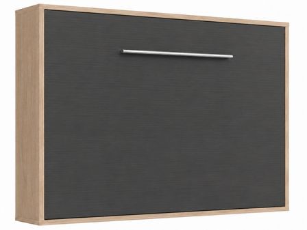 Lit escamotable horizontal avec étagères intérieures BIBLO 89 cm