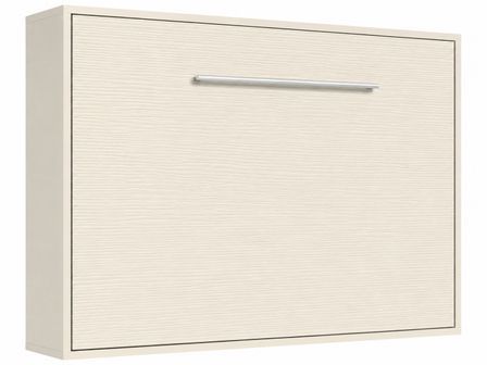 Lit escamotable horizontal avec étagères intérieures BIBLO - Poignée acier brossé 89 cm